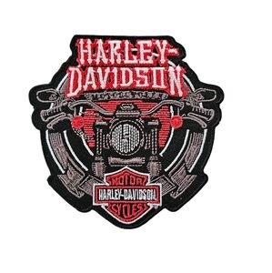 Biker Iron On Patch, Motorcycle Vest Patch, Harley-Davidson, embroidered